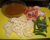 豚肉とれんこんの味噌炒め★作り方1写真