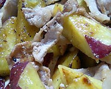 さつまいもと豚肉だけ！うまうま炒め！作り方4写真