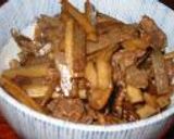 **牛肉ごぼう舞茸こんにゃくの甘辛煮**作り方4写真