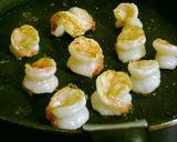 ∮水菜と海老の❤プリプリ❤にんにく炒め∮作り方3写真