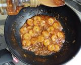 白菜炒め甘口エビチリ乗せ作り方7写真