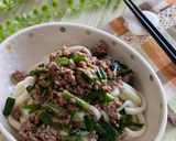 梅そぼろニラうどん作り方5写真