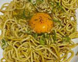 中華麺のアリオリ麺つゆカルボナーラ作り方4写真