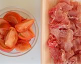ふわふわ卵♡豚たまトマトの甘酢炒め作り方2写真