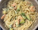 濃厚!えびとアボカドの和風クリームパスタ作り方6写真