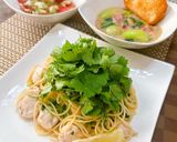 パクチーとささみのパスタ作り方13写真