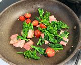 【材料3つで】菜の花とトマトの彩りパスタ作り方4写真