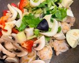 鶏もも肉と夏野菜のカポナータ風トマト煮込み作り方3写真