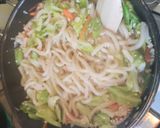 春キャベツと鶏ミンチのカレー焼きうどん作り方5写真