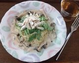 鶏とキノコのスープパスタ～豆乳みそ仕立て作り方6写真
