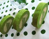 黒糖ｸﾘｰﾑ♪しっとり♪抹茶ロールケーキ作り方27写真