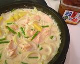 鮭の具だくさんチーズクリームスープパスタ作り方5写真