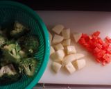 豚肉のケチャップ炒め❤温野菜添え❤作り方1写真