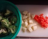 豚肉のケチャップ炒め❤温野菜添え❤作り方1写真