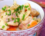 鶏肉とれんこんのクリーミーきんぴら作り方5写真