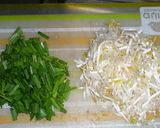 にらともやしの洋風スープかけご飯作り方1写真