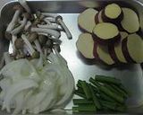 豚ばら肉とさつまいもの味噌バター炒め煮作り方1写真
