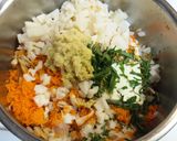 蓮根・大葉入♡照焼豆腐つくねハンバーグ♪作り方1写真