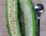 ゴーヤ佃煮～フライパンとんかつ”暁”風作り方1写真