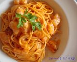 トマトジュースで♪簡単エビクリームパスタ作り方7写真