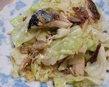 さんまとキャベツの塩にんにく炒め作り方4写真