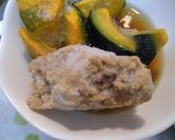 レンジで南瓜と鶏そぼろの茶巾団子♪作り方3写真