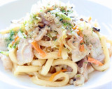 簡単【Bistro焼きうどん（豚ネギ）】作り方4写真