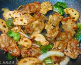 蓮根入り♪ゴロゴロ野菜と豚肉の生姜焼き作り方7写真