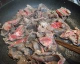 フライパンで作る牛丼♪キンピラごぼう乗せ作り方1写真