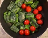 ほうれん草🌱とトマト🍅のチーズのせ⭐︎作り方1写真