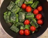 ほうれん草🌱とトマト🍅のチーズのせ⭐︎作り方1写真