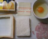 簡単美味♡卵＆ハム＆チーズくりぬき食パン作り方1写真