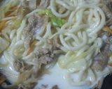 クリームシチューで焼きうどん♪作り方3写真