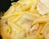 ミルク＆チーズの鶏肉クリームソースパスタ作り方3写真