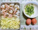 簡単ランチ！キャベツと海鮮のお好み焼き作り方1写真