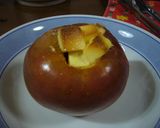 クリームチーズのせ焼きりんご作り方3写真