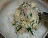 にらともやしの洋風スープかけご飯作り方6写真