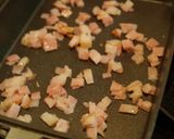 春菊とかりかりベーコンのサラダ作り方1写真
