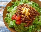 タコライス風♪ひき肉納豆ごはん作り方3写真