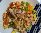 レンジ簡単キムチデミ味オムライス弁当作り方4写真