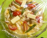 混ぜてチン♪簡単ごはんの卵蒸しカレー風味作り方3写真