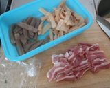 ボリューム副菜☆豚肉＆こんにゃく＆メンマ作り方1写真