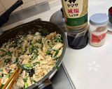 ニラ玉胸肉入り炒め作り方3写真