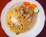 栗ときのこと鶏のクリーム煮作り方5写真