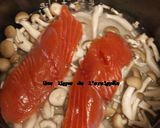 生鮭としめじのバター入り炊き込みご飯。作り方2写真