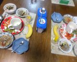 華やかに！鮭フレークと大葉と海苔のお粥作り方4写真