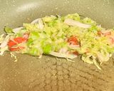 朝ご飯♡お1人様♡千切りキャベツオムレツ作り方3写真