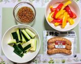 居酒屋!ズッキーニソーセージパプリカ炒め作り方1写真