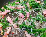 菜の花・じやこ・ベーコンのペペロンチーノ作り方3写真