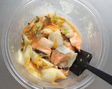 レンジで簡単☆鮭と白菜の味噌バター蒸し。作り方5写真